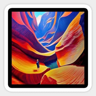 Antelope Canyon painting in Vincent van Gogh style Sticker